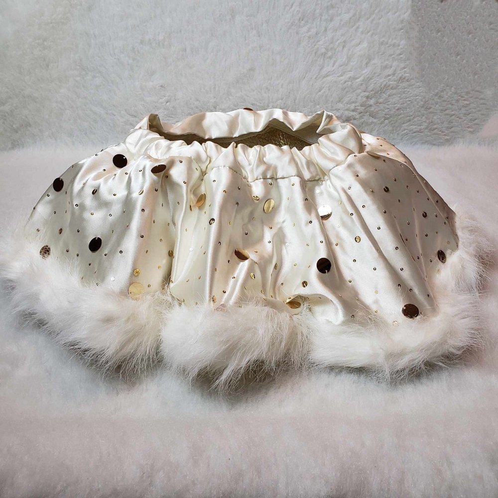 Victoria's Secret White Mini Skirt with Gold and Brown Accents